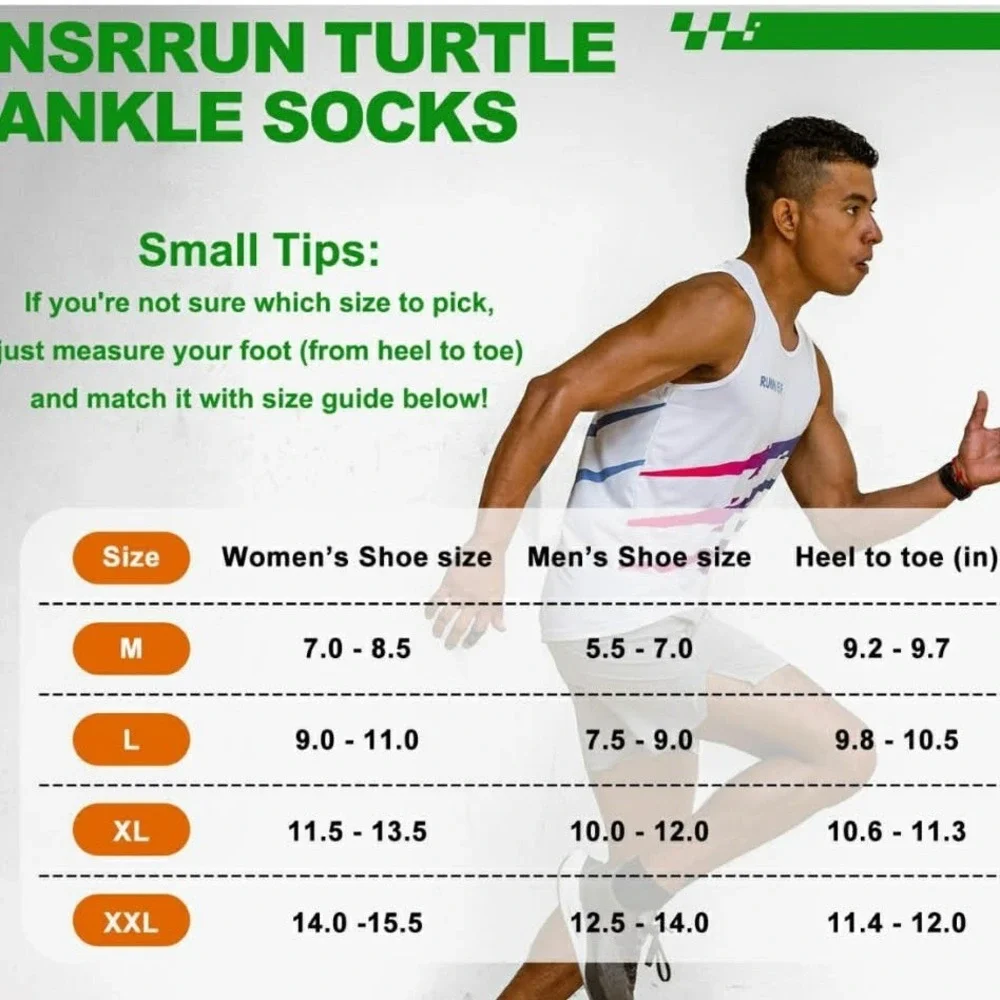NSRRUN Turtle Wool Compression 4 Pack Running‎ Socks XL Cushioning Arch Support